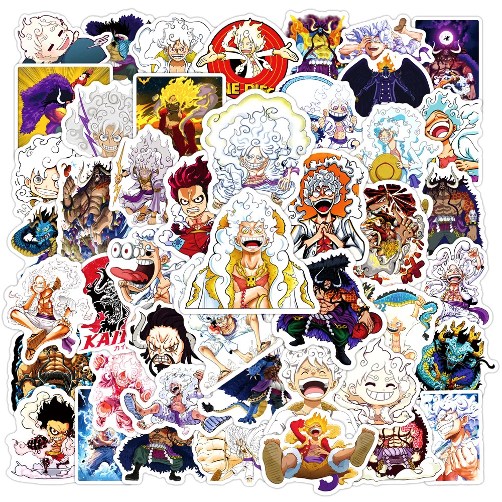 10/30/50pcs Anime One Piece Stickers Luffy Gear 5 Cartoon Decals Kids Toy Graffiti Motorcycle Skateboard Phone Cool Sticker Pack