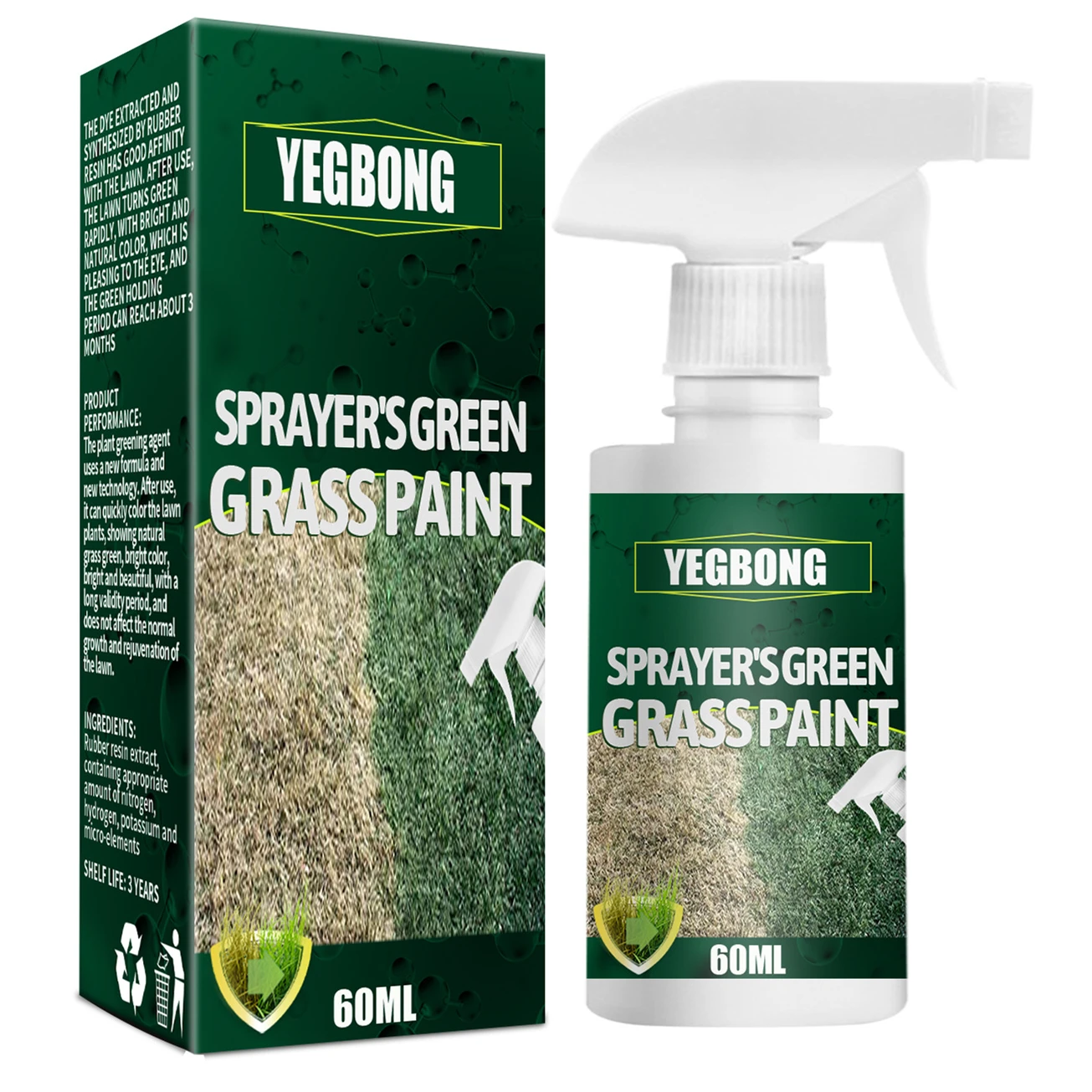 

Fast Green Spray Grass and Turf Paint Environmentally Friendly Pet-Friendly Green Again Green Sprayer Lawn Colorant