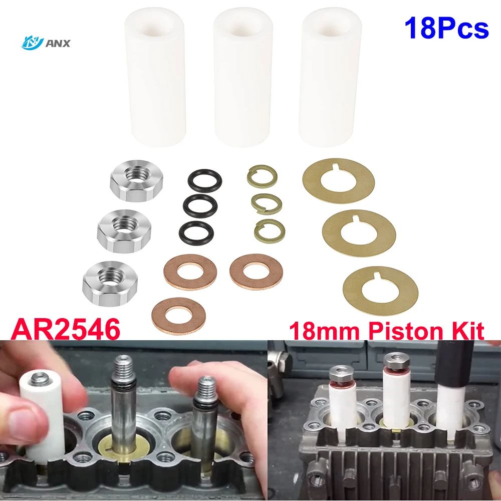 Anx 18 Pcs Ar2546 Kit Pistone Kit Di Riparazione Stantuffo In Ceramica Per Pompa Idropulitrice Ancaffettiera Rk Rka Rkv Xrca Xrv Xrcv