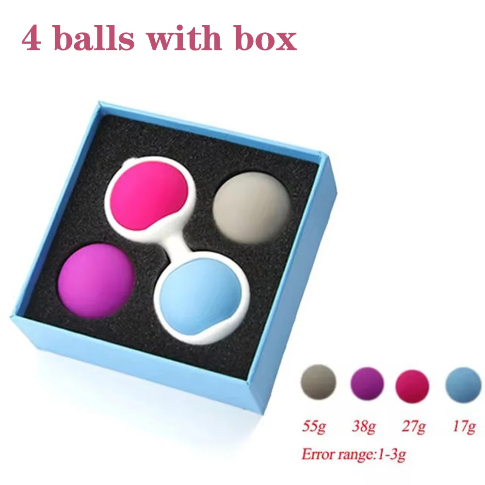 4 Balls/box Silicone Vaginal Kegel Balls Sex Toys For Woman Vagina Tightening Muscle Exercise Trainer Dumbbell Bead Geisha Balls