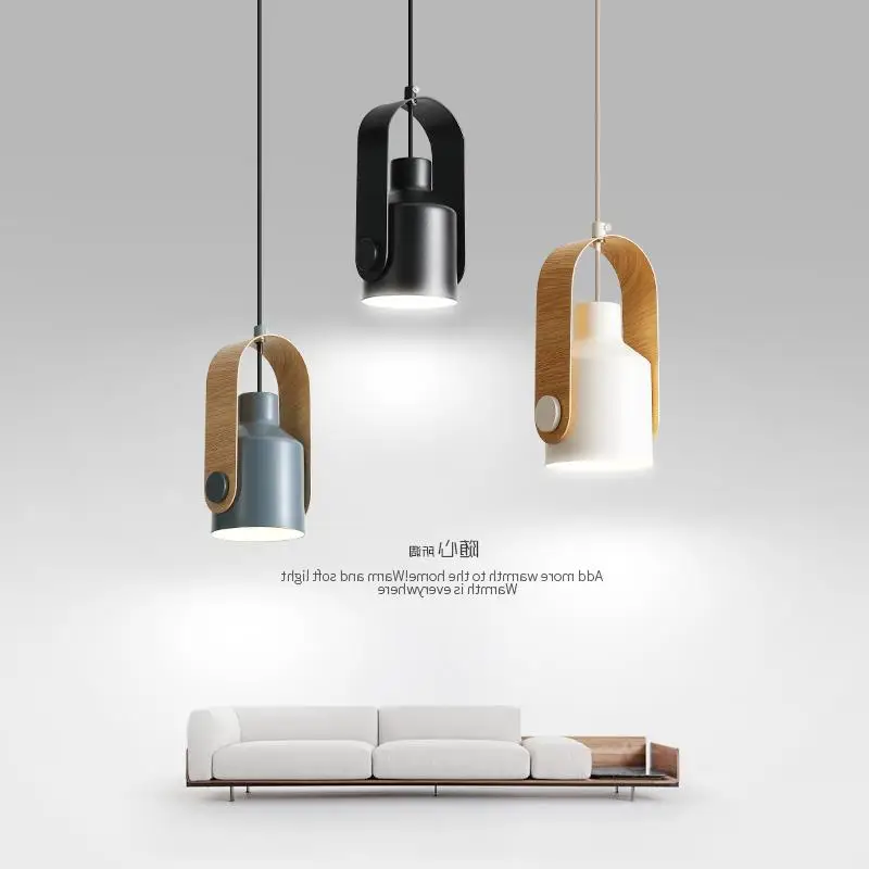 

Log Art Chandelier Modern Bedside Lamp Nordic Creative Design Retro LongLine Pendant Light for Bedroom Living Room Decor Fixture