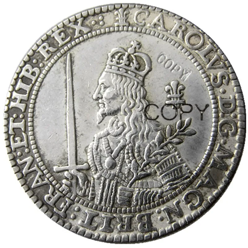 Медаль 1643 г., Королевский Шарль I из Англии (1600-1649 г.), посеребренные монеты, копии фриесхипина