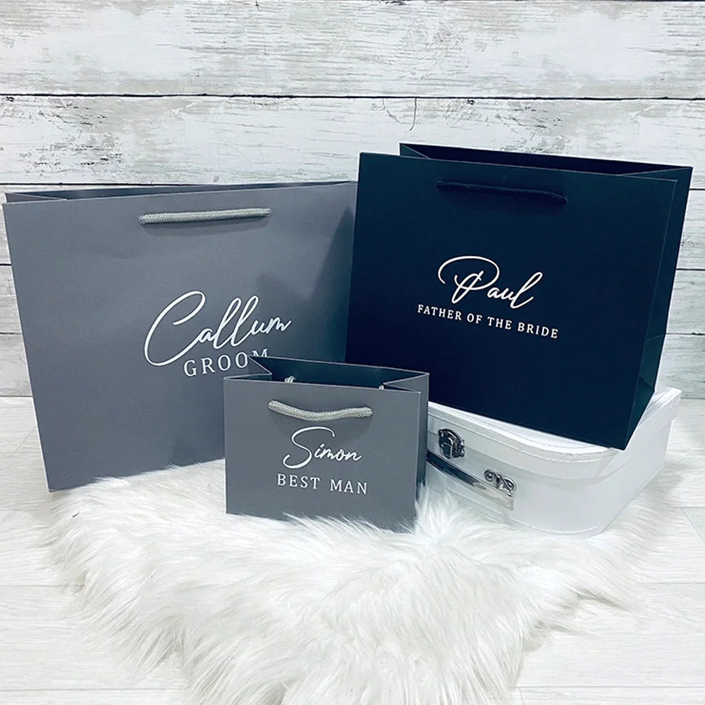 

Personalized Gift Bags for Wedding Groomsman or Bridesmaid Proposal Favors Paper Party Christmas Bachelorette Party Custom Name