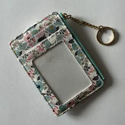 Floral Slim Wallet with Zippered Coin and Card Organizer (Green  Floral)