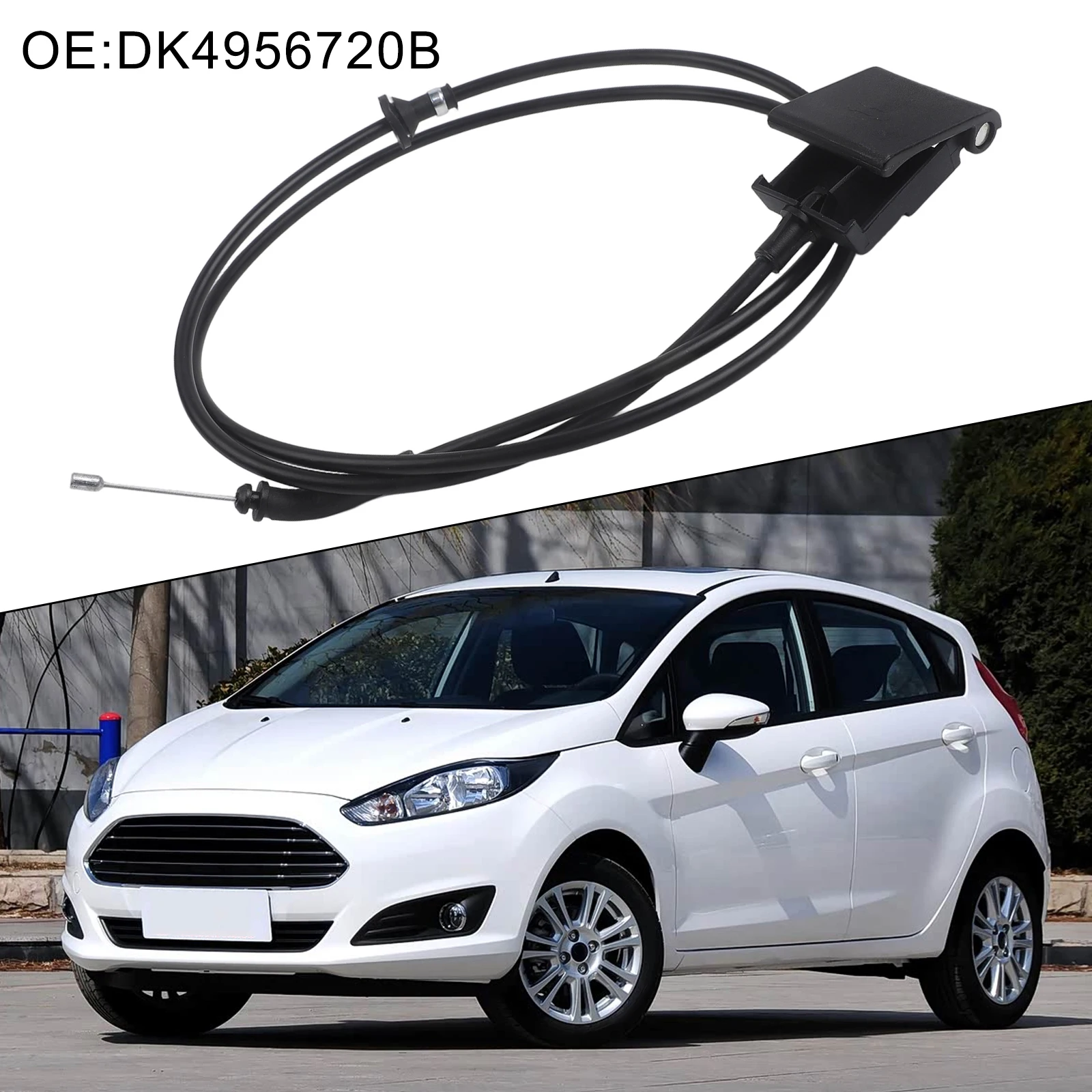 Ford For Fiesta 2009-2013 보닛 후드 릴리스 케이블 OEM 번호: DK4956720B/DK4956720H 플라스틱 + 금속 액세서리