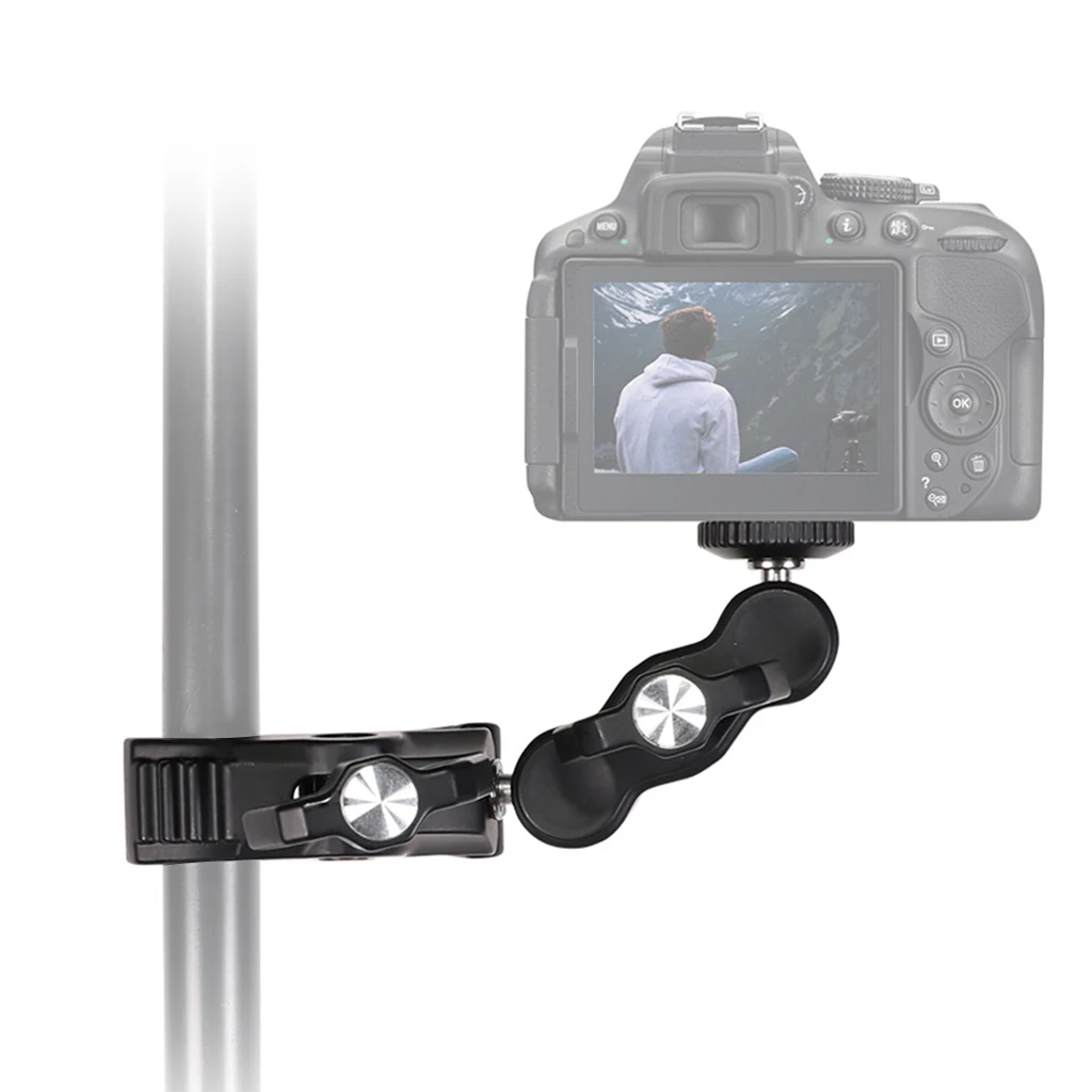 Description Picture 3 of itemSuper Camera Clamp 360 Ball Head 1/4" Multi-function for GoPro DSLR Monitor Light Mic Bike Handlebar Sport Camera Holder Mount