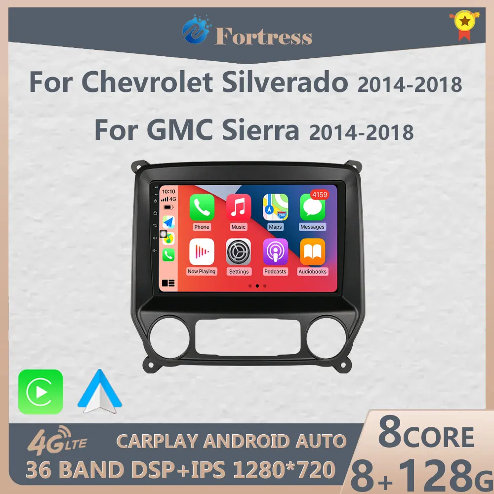 

10" Android 13 GPS Car Radio For Chevrolet Colorado 2014-2018 For Silverado GMC Sierra VIA Vtrux Truck 2014 - 2018 Stereo No DVD