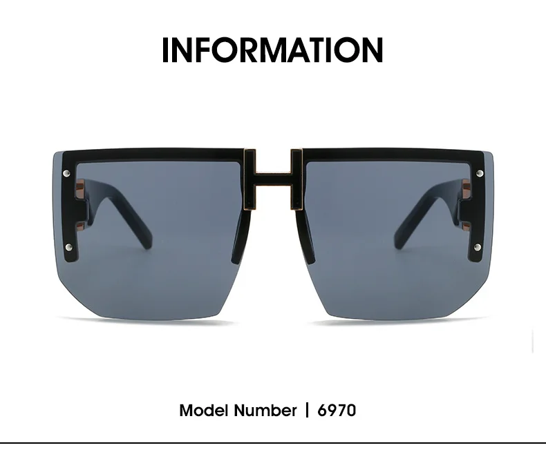 oversized square sunglasses 2022 Luxury Brand Designer Rimless Oversized Sunglasses Women Men Fashion Vintage Square Flat Top Sun Glasses ​Shades UV400 big round sunglasses