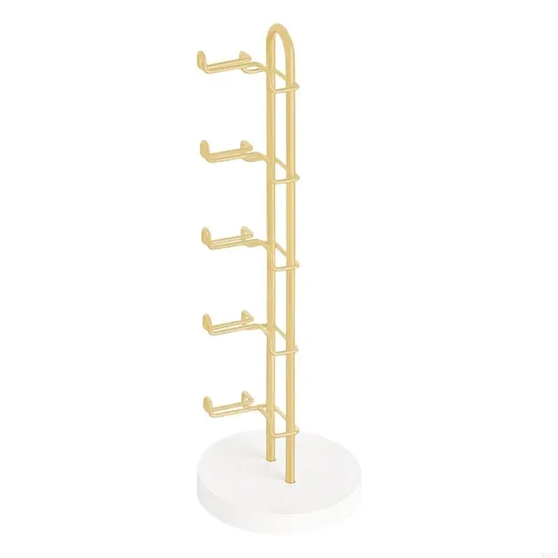 5 Layer abnehmbare Brillenorganisatoren Lagerhalter mit Holzbasis und Metallrahmen für Sonnenbrillen Display Y08E – Detail 3