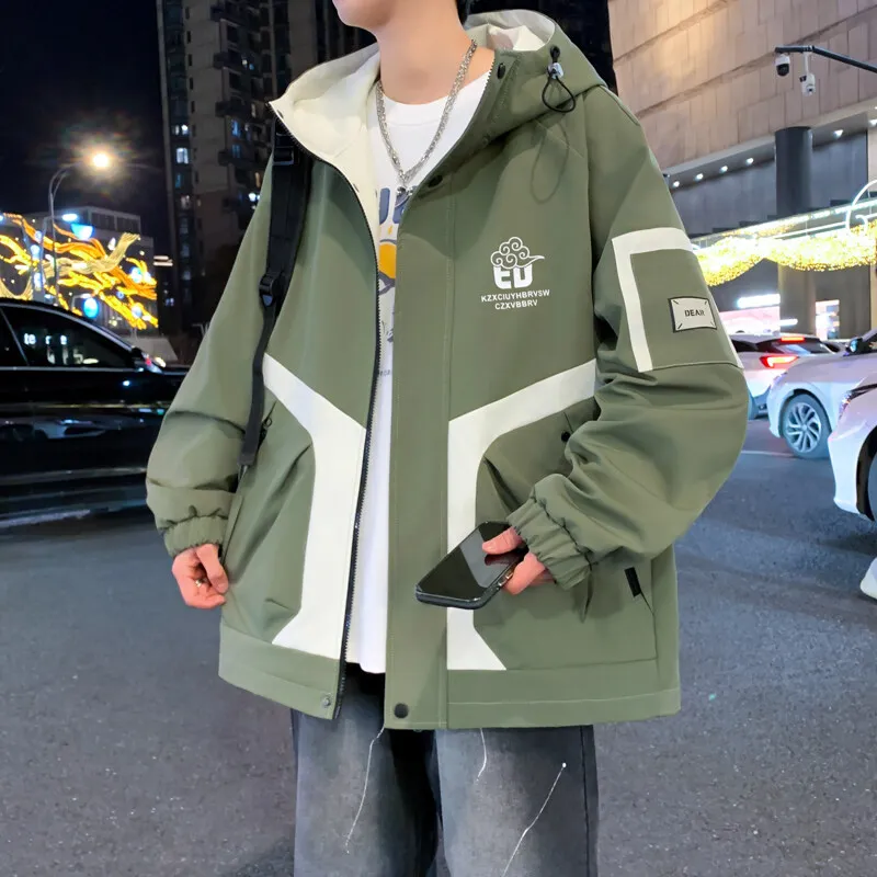 Neue Trendige 2026 Herren Kapuzen-Arbeitsjacken Frühling Herbst Jugend Casual Windbreaker Street Cargo Mantel Teen Outdoor Oberbekleidung – Detail 12
