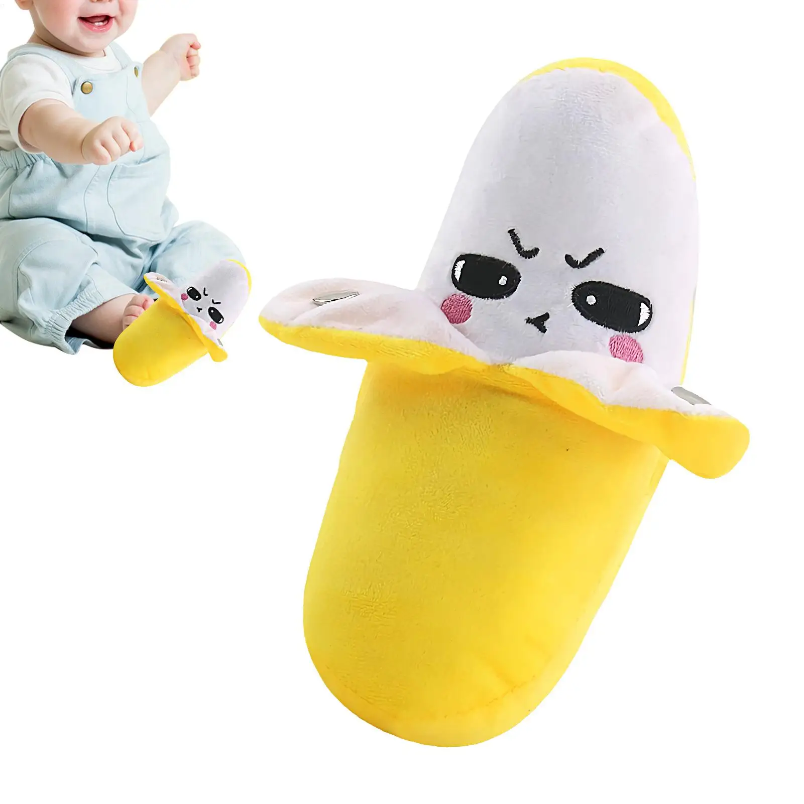 16x10x7cm 터치 센서 인터랙티브 바나나 플러시 장난감 부드러운 뮤지컬 피아노 가짜 바나나 그림 재미있는 조기 교육 사운드 장난감
