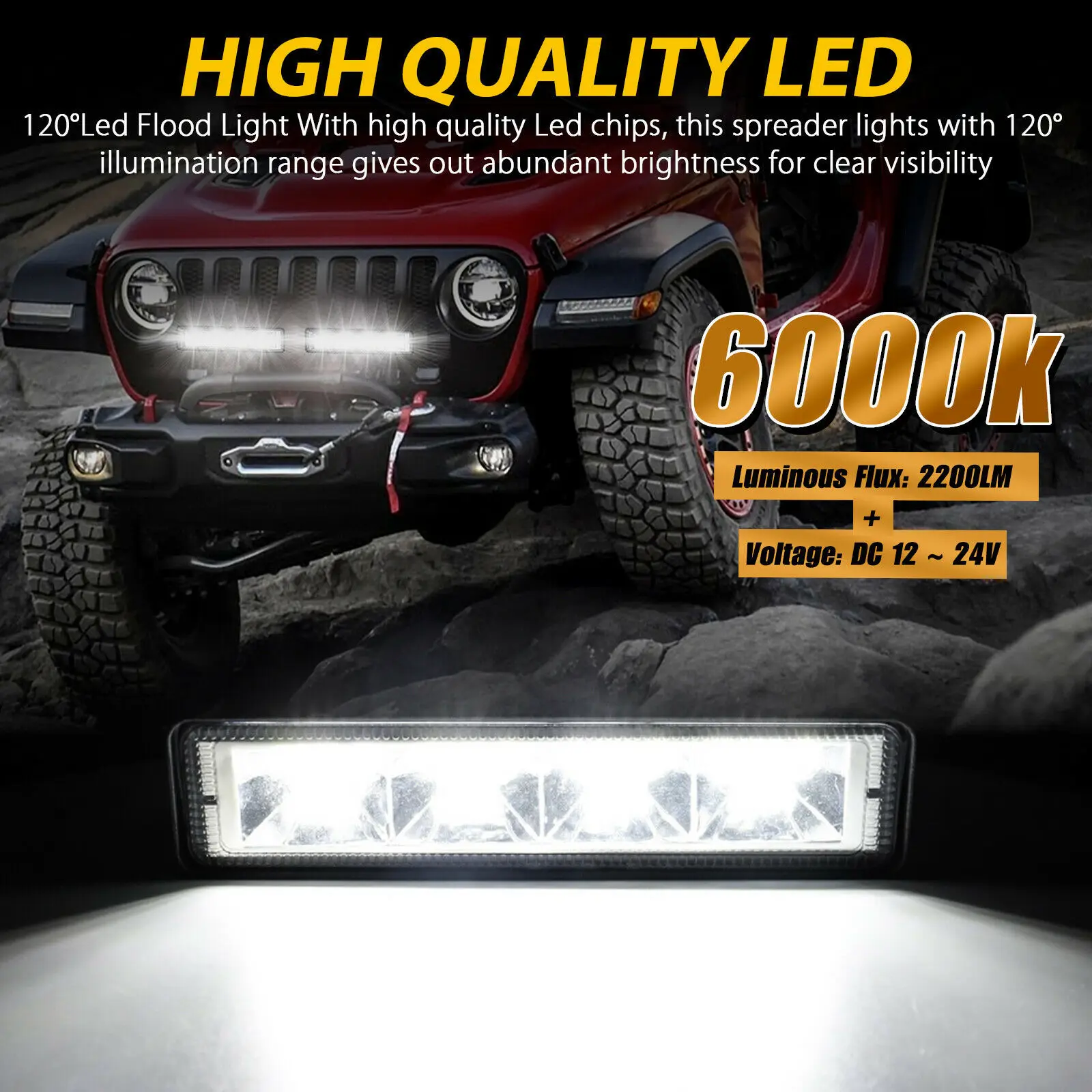 72W LED Work Light Bar (2Pcs) 3