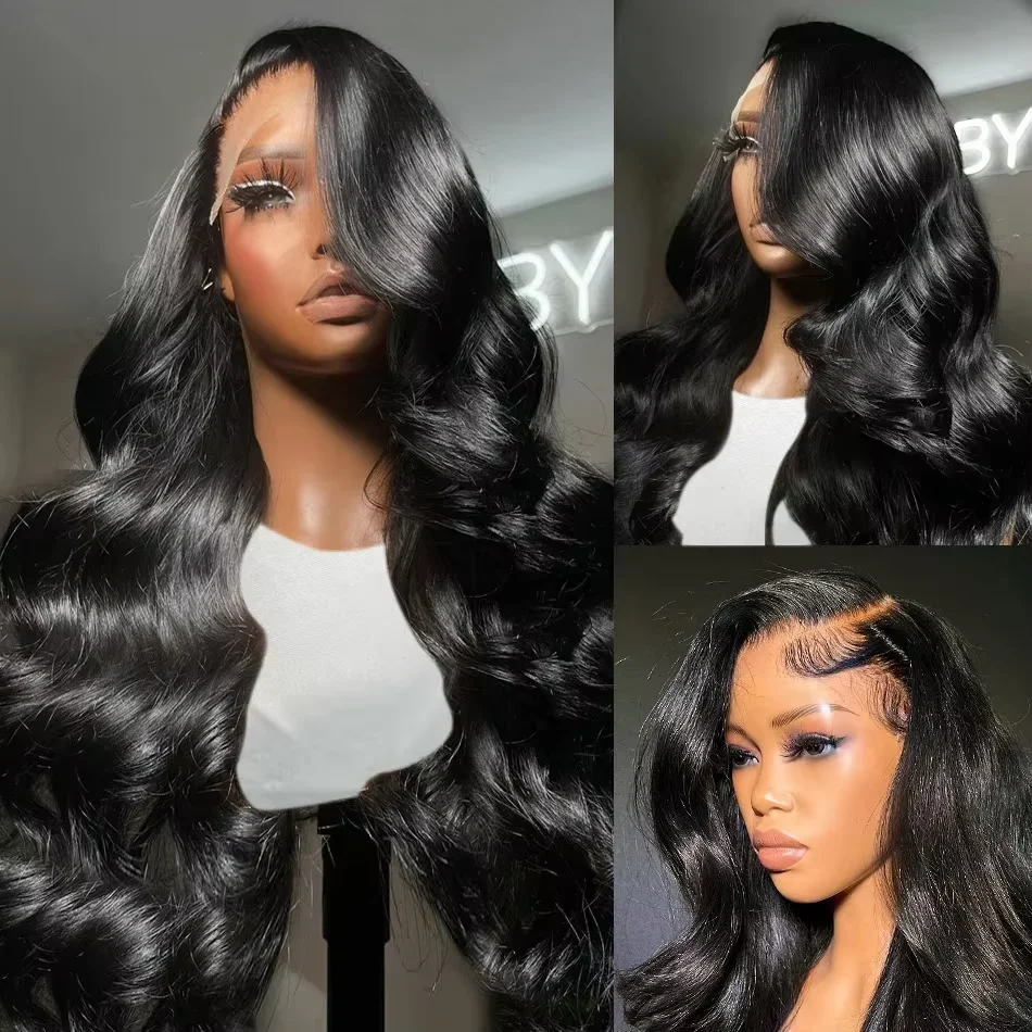220% Body Wave 13x6 HD Transparent Lace Front Human Hair Wigs 36 40 Inch 13x4 Lace Frontal Water Wave 7x6 Glueless Wig For Women
