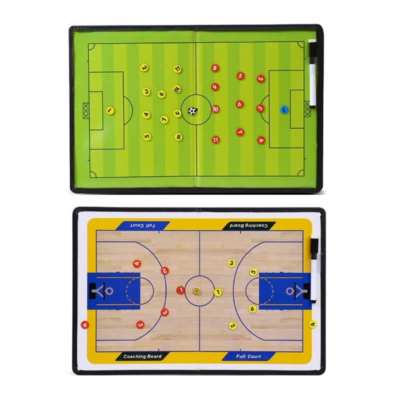 

Foldable Football Tactics Board Soccer Coaching Board Magnetic Soccer Clipboard Portable Football Coaches Blackboard