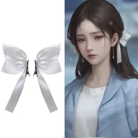 Pince à cheveux avec nœud latéral pour fille, mignonne, faite à la main, frange de tempérament, accessoires pour cheveux, cadeau, vente en gros, nouvelle collection 3