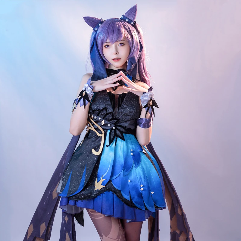 

Костюм Аниме Genshin Impact Keqing для косплея, сексуальные костюмы, женские платья, парик, наборы волос для женщин, косплей для ролевых игр, 섹프프레 레 단단단적 적