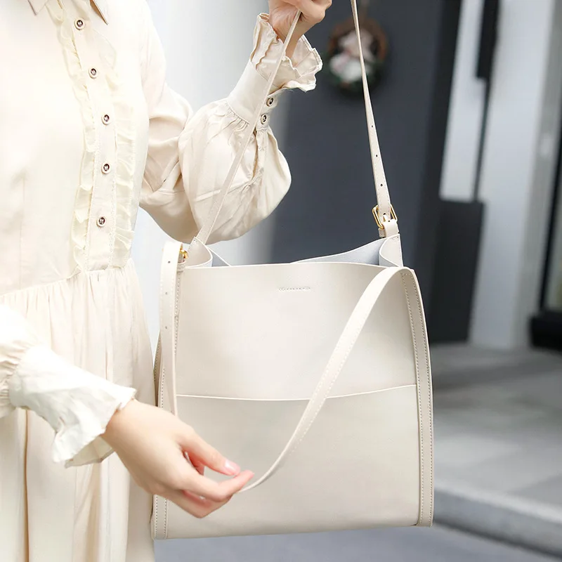 GAGACIA Genuine Leather Handbag Shoulder Women Bags Magnetic Buckle Tote Bag leather handbag,women handbags