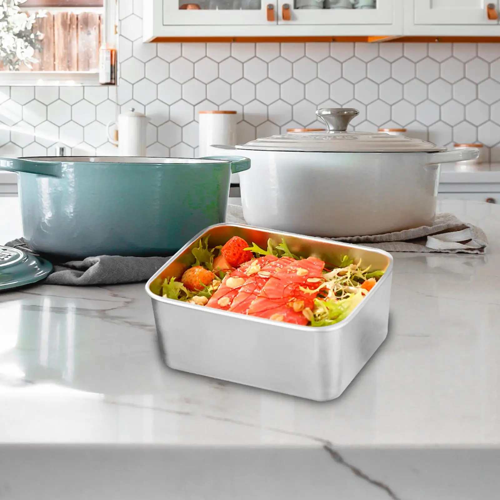 

Контейнер для хранения пищевых продуктов, многофункциональный герметичный контейнер из нержавеющей стали Bento для кемпинга, кладовой, столешницы для пикника