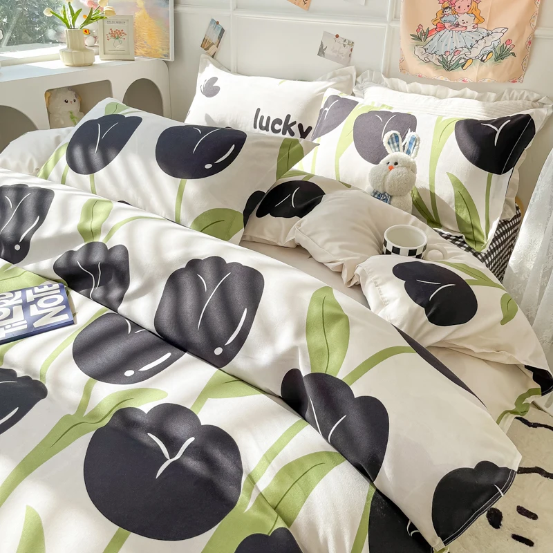 Love Duvet Cover Set Fresh Floral Bedding Set Hearts Cotton -  Finland