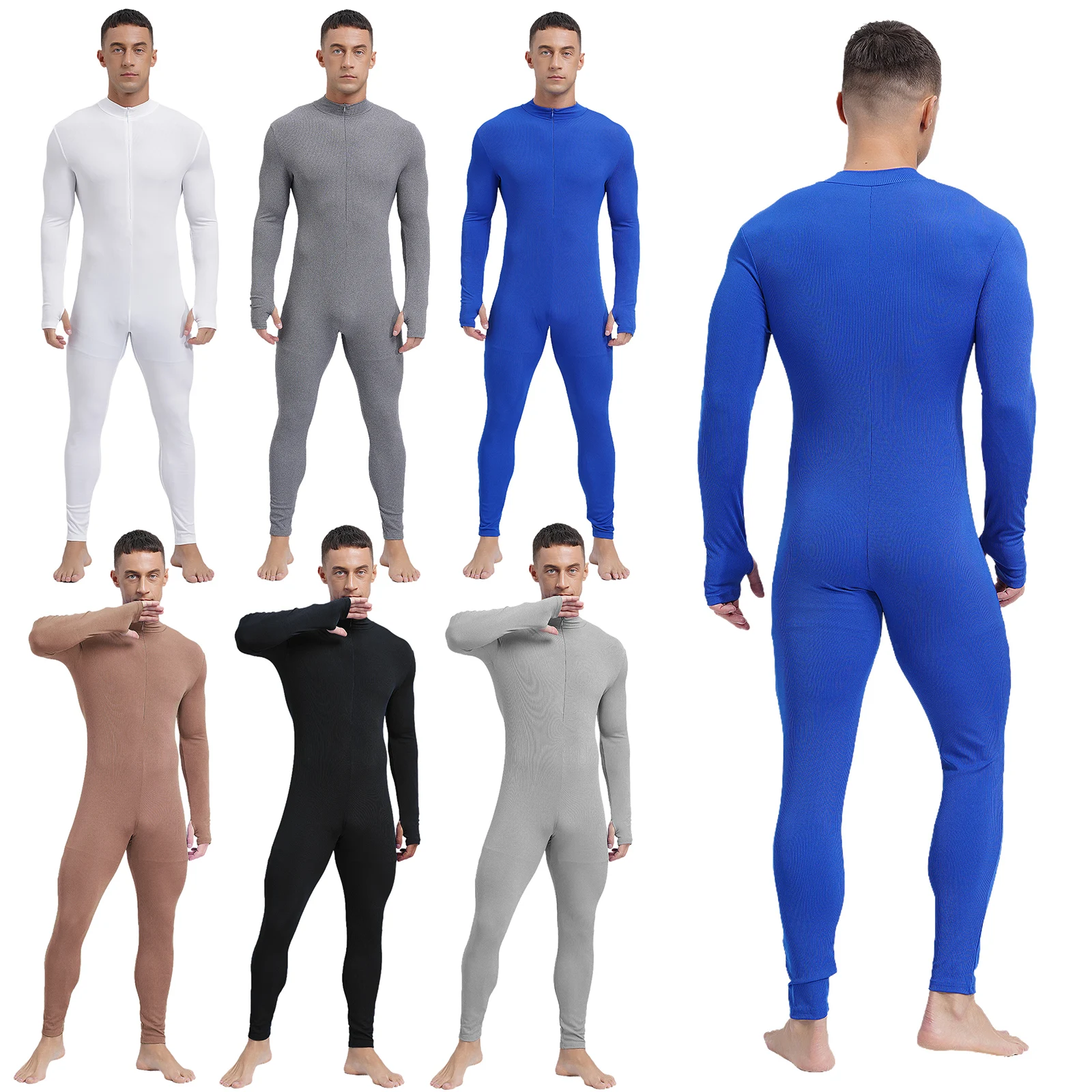 Men Tank Unitard Tights Undershirt Bodybuilding Wrestling Singlet Leotard Full Long Jumpsuit Yoga Workout Gymnastics Bodysuit