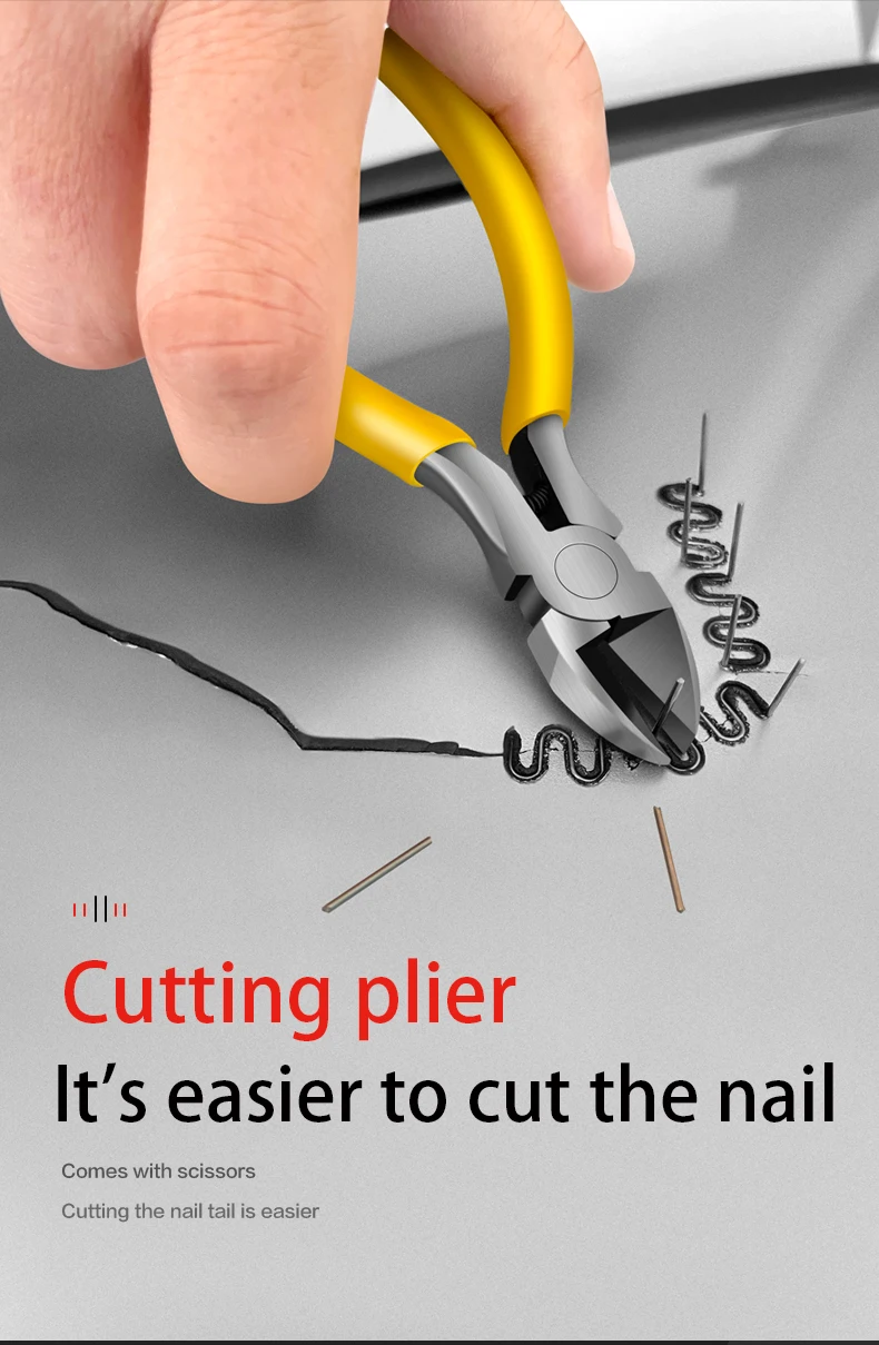 Vista ravvicinata dello strumento graffettatrice per saldatura della plastica