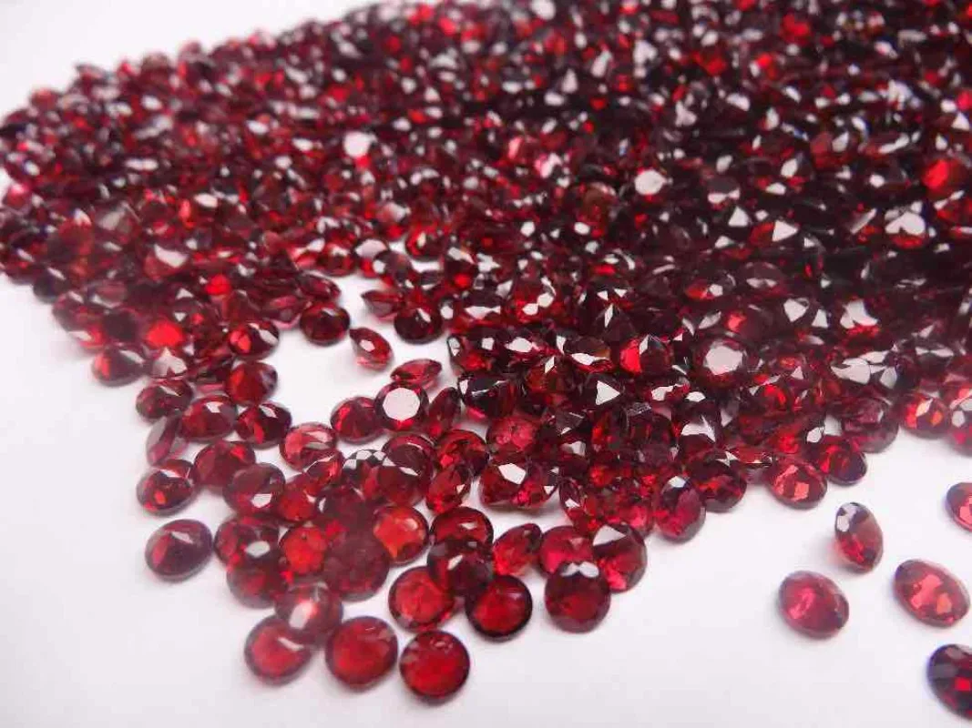 Loose Gemstones HOYON Natural Stone Round Cut 6X6mm 0.85Ct Loose Gemstone Garnet For Ring Earring Jewelry Making Accessories