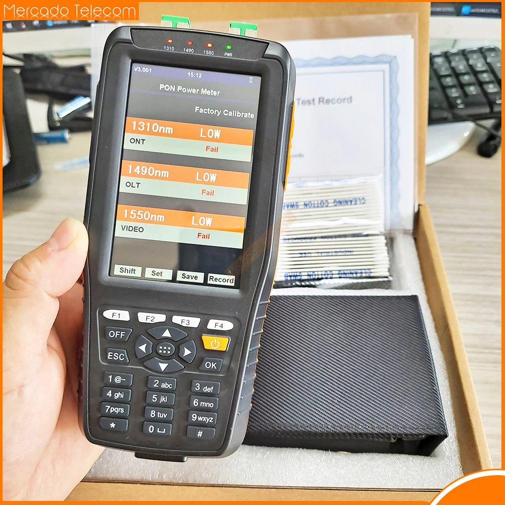 

TM70B Handheld PON Fiber Optical Power Meter 1310/1490/1550nm optical fiber tester FTTH VFL OPM built-in lithium battery