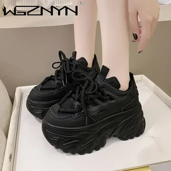 8.5CM New High Platform Sneakers Women Thick Sole Sports Ladies Trainers Vulcanized Shoes Woman Chunky Sneakers Zapatillas Mujer 1