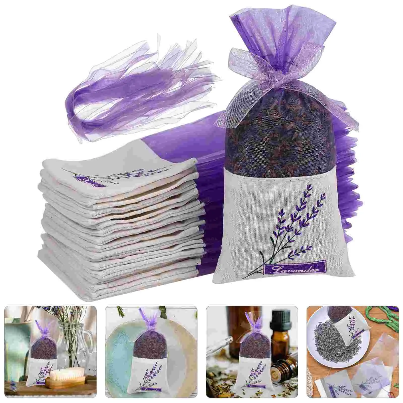 25/30pcs Empty Sachet Bags Portable Flower Printing Lavender Fragrance for Seeds Dry Flowers Storage deodorant sachet bags fragrance bags