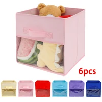 6Pcs Non-Woven Fabric Storage Box Foldable Fabric Cube Storage Bins Large Capacity Closet Clothes Shoes Storage Containers 1