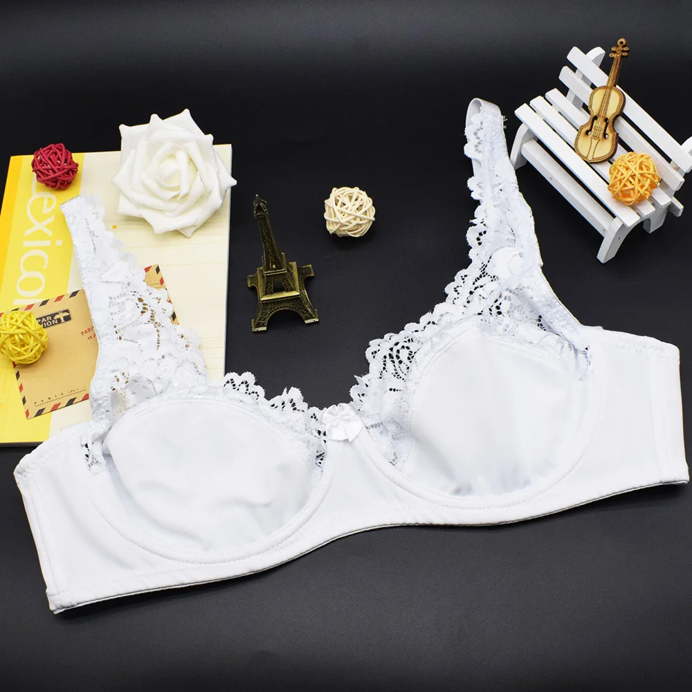 Bras For Womens Lingerie Top Female Lace Bra Underwire Plus Size Brassiere Perspective Sexy Underwear B C D DD E F Cup 3