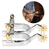 1 Pair Horse Spurs Stainless Steel with Copper Rowel Anti-rust Horse Racing Equipment Hight Quality Horse Riding Crops & Spurs 1