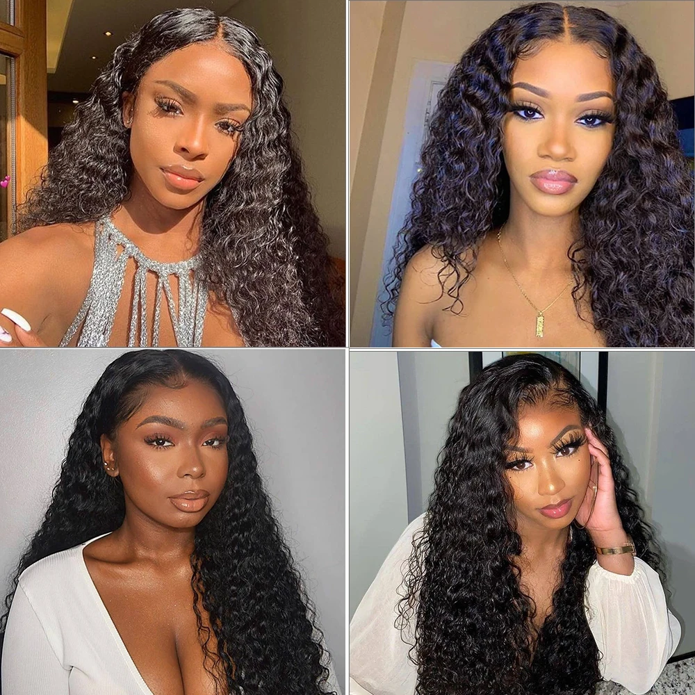 13x4 Water Wave Lace Front Human Hair Wigs For Women Brazilian Transparent Lace 4x4 Curly Human Hair Wig Deep Wave Frontal Wig