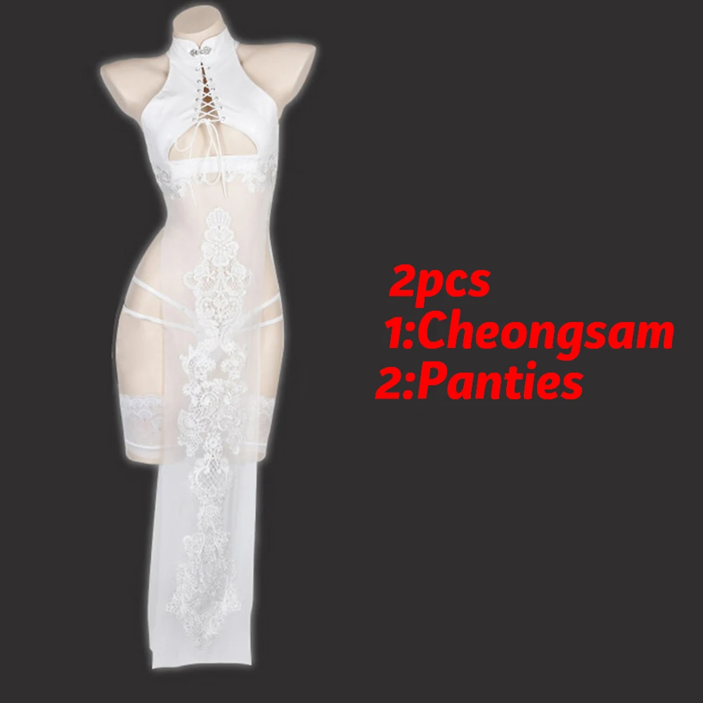 Game NieR Automata 2B Cosplay Costume Hot Sexy Lingerie Net Cheongsam  Lacquer Set Women's Bandage Hollow Out Women Underwear AliExpress Mobile