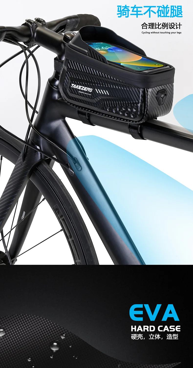 Borsa Per Telaio Bici Impermeabile - Porta Smartphone Fino A 7", Touch Screen, Per MTB, Corsa, Ebikes - Foto 12