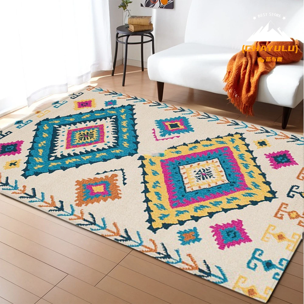 

Bohemian Retro Geometric Style 3D Printing Carpet Living Room Bedroom Carpet Home Kitchen Floor Mat Carpets for Living Room