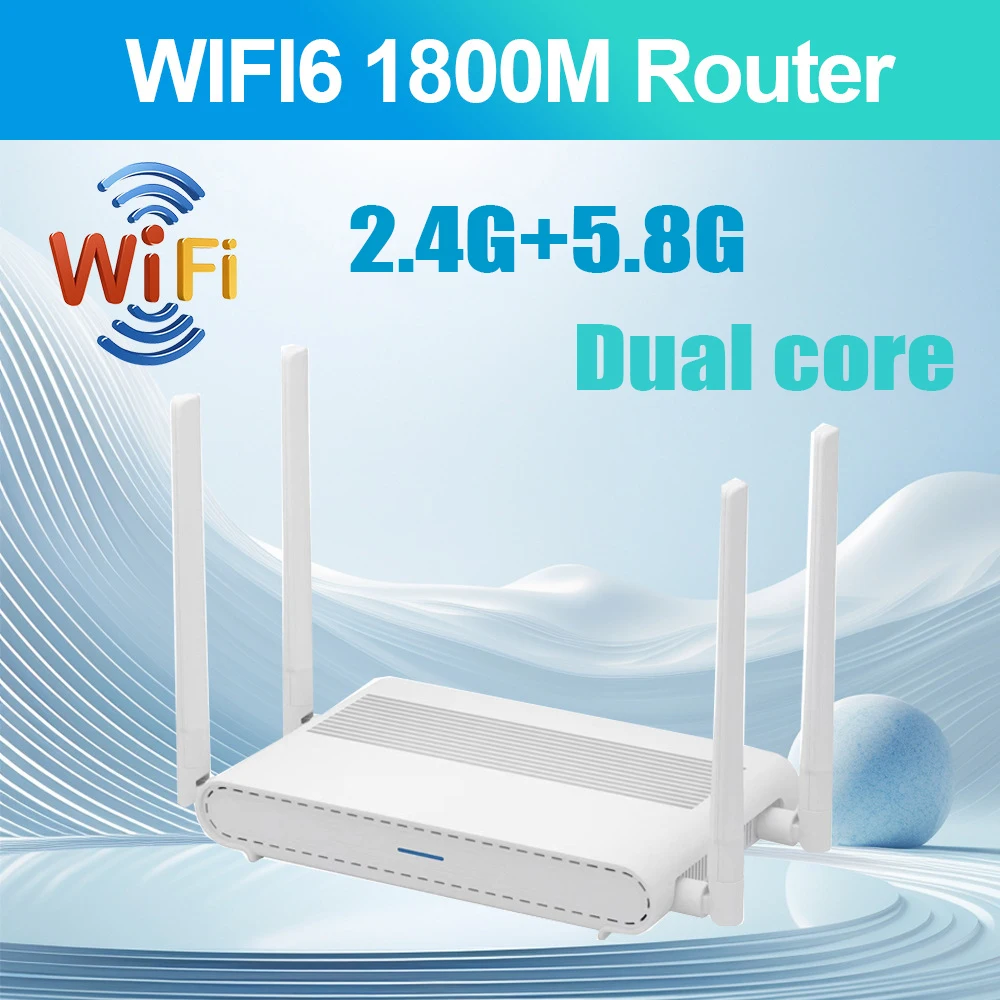 WIFI6 1800M Gigabit Router High-speed Through Wall 2.4G 5G Dual Band Full Network Router for Office and Home Wireless - 4