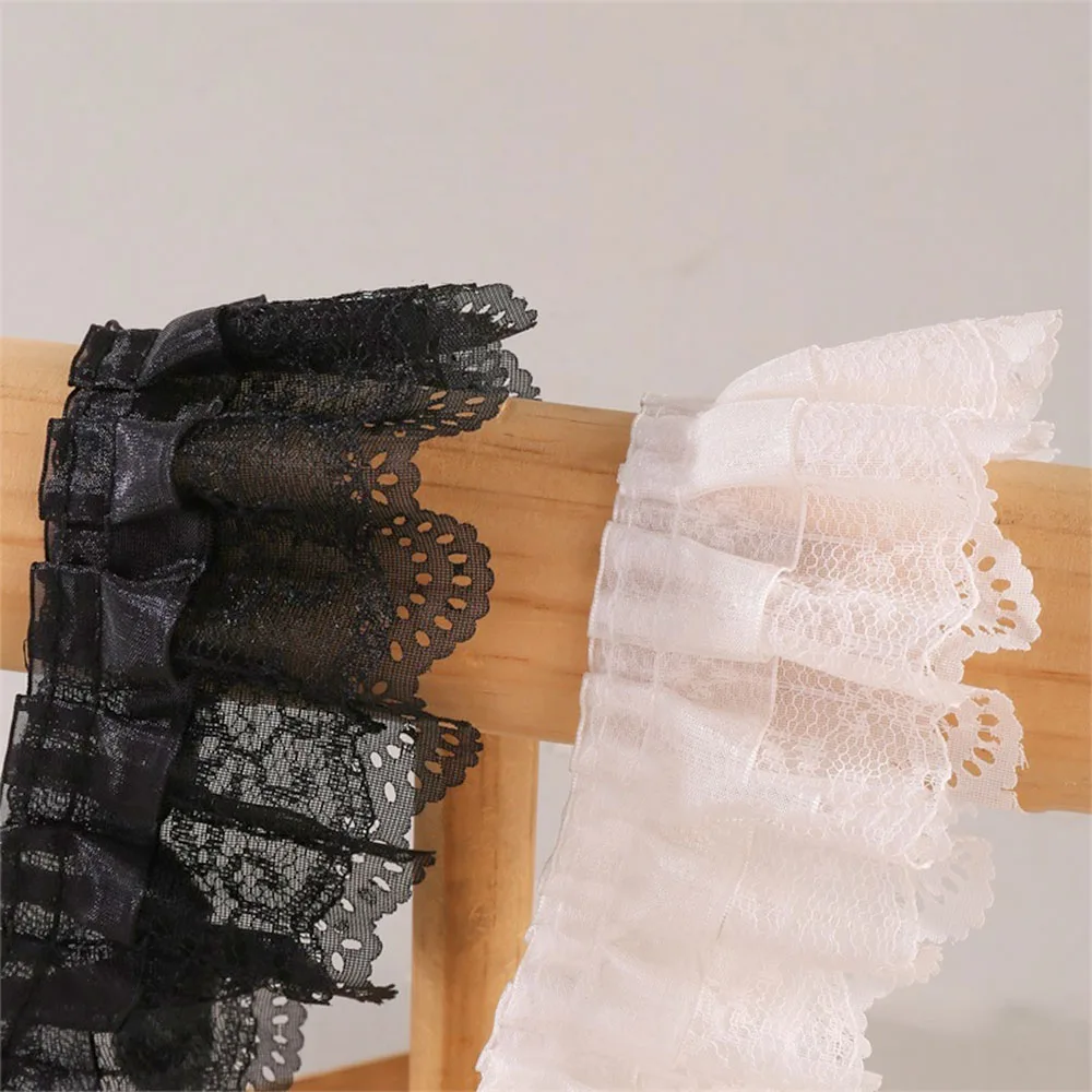 Elegant Three-Layer Ruffle Lace Trim for Fashion and Home Decor