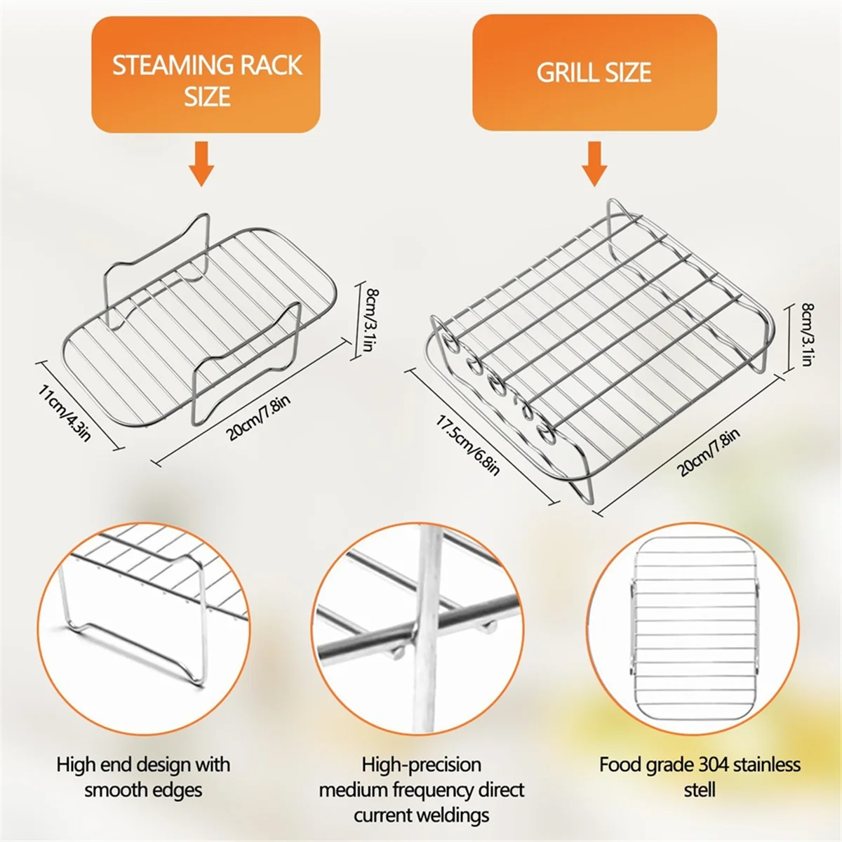 Air Fryer Accessories Air Fryer Rack Cooking Grate for Philips Dual Basket Airfryer 3000 Series Tefal EY9018 5.2/3.1L