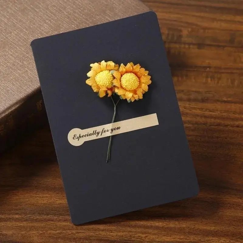 Universal Greeting Cards Best Wishes With Dried Flowers Creative Greeting Cards Memo Sheets Wedding Invitation Card