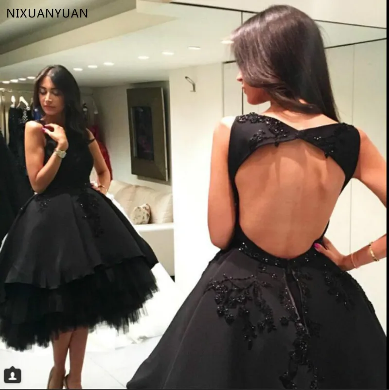 

Женское коктейльное платье, черное коктейльное платье с открытой спиной и бисером, модель 2023