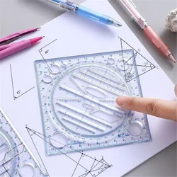 Multifunction Drawing Ruler Mathematics Geometric Measuring Drafting Teaching Rulers Handwritten Scale Kaleidoscope Design