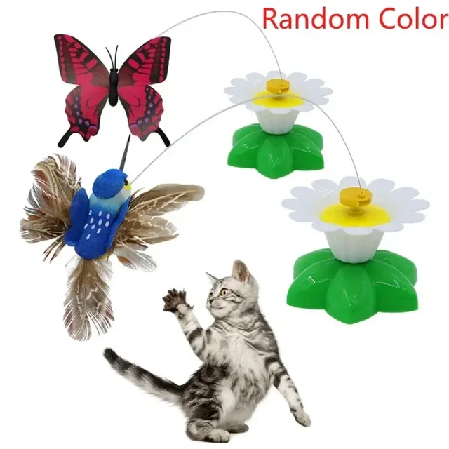 Rotating Electric Flying Butterfly Colorful Interactive Cat Dog Automatic Humming Bird Intelligence Training Rotating Funny Toys 2