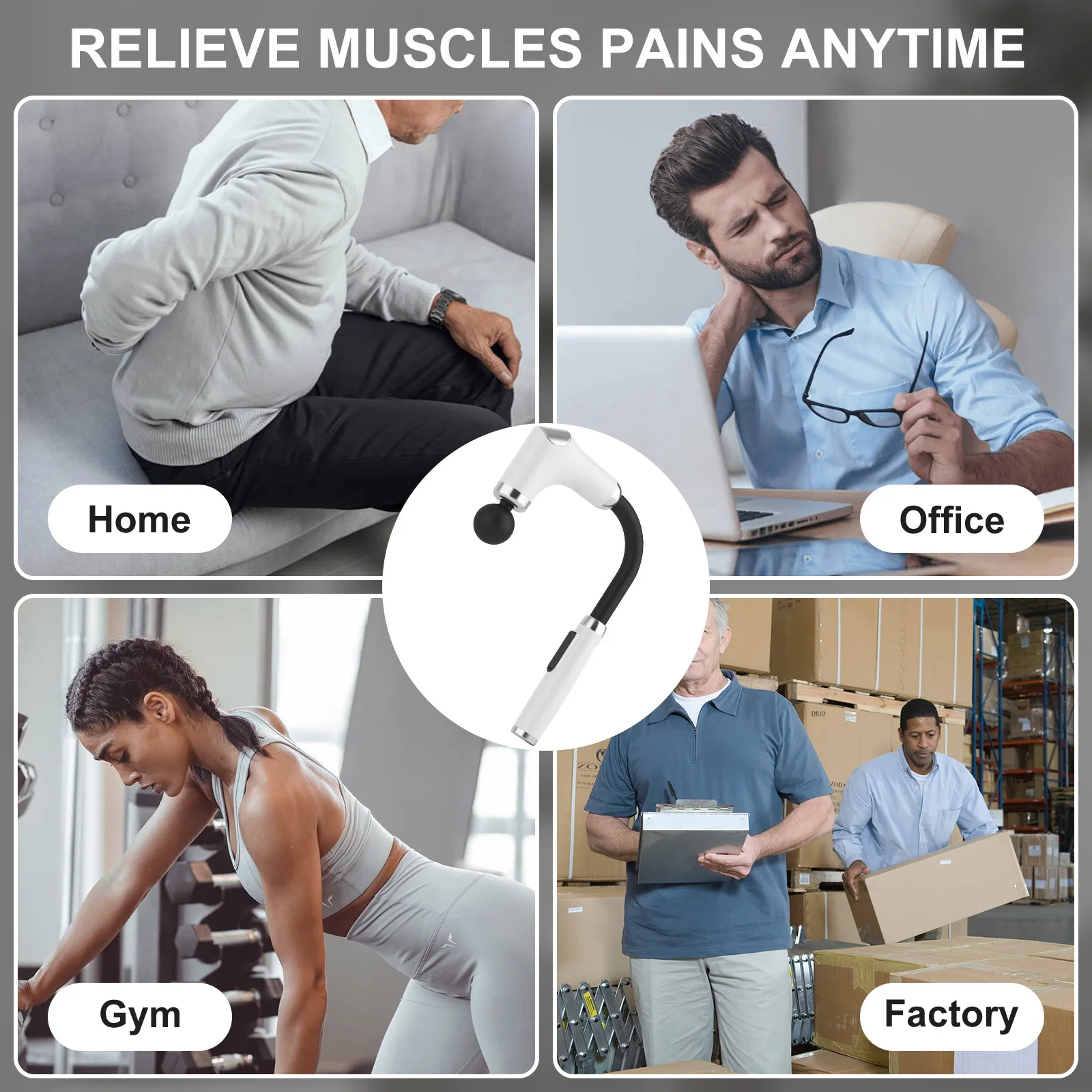 فآسيا بندقية تدليك الاهتزاز مدلك الكتف والرقبة الي...