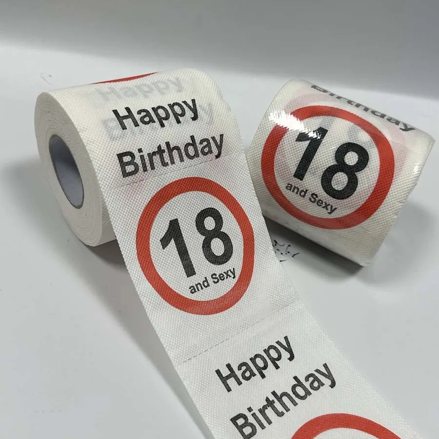 Fun Birthday Toilet Paper Prank Gift Roll 50th/40th/30th/18th Birthday Funny Prints Prank Decorations Party Supplies toilet roll paper