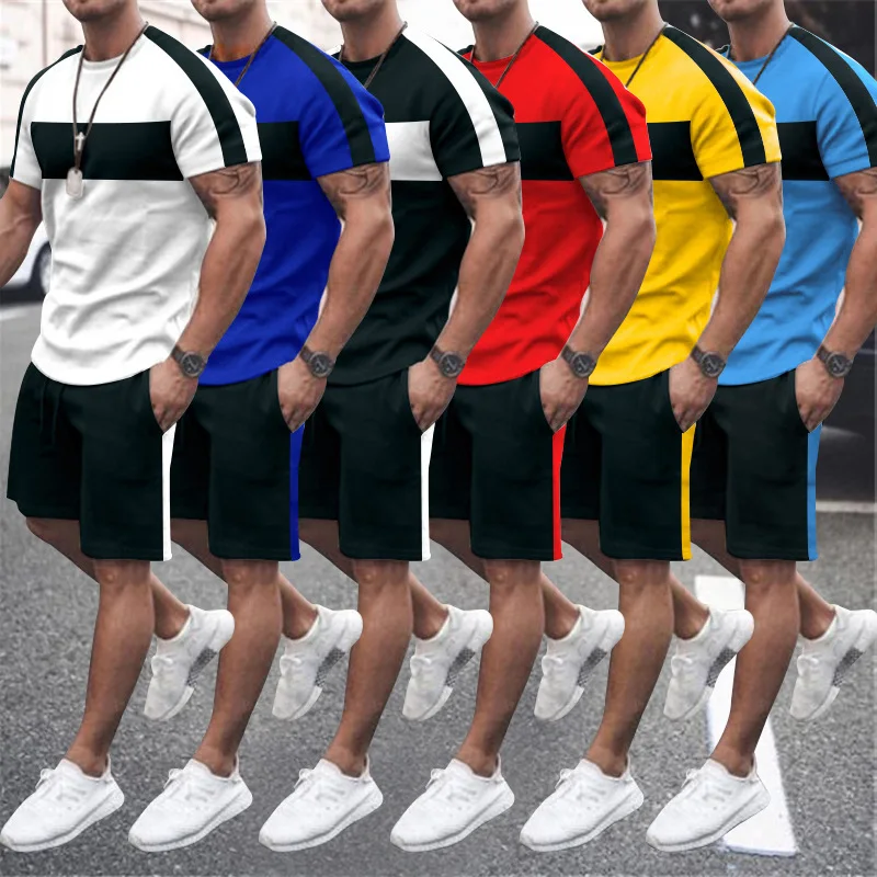 

Mens Tracksuits T-shirt and Shorts Sets for Men Casual Workout Running Fashion Summer Clothes for Men