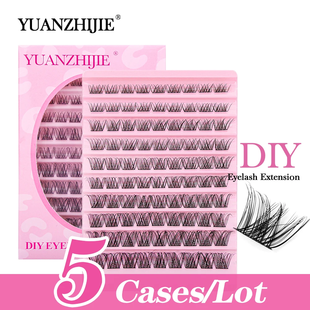 

Hot Selling 5cases/lot YUANZHIJIE 10rows Multi-style Diy Clusters Eyelash Mega Volume Eyelash DIY Lash Extensions Soft Fluffy