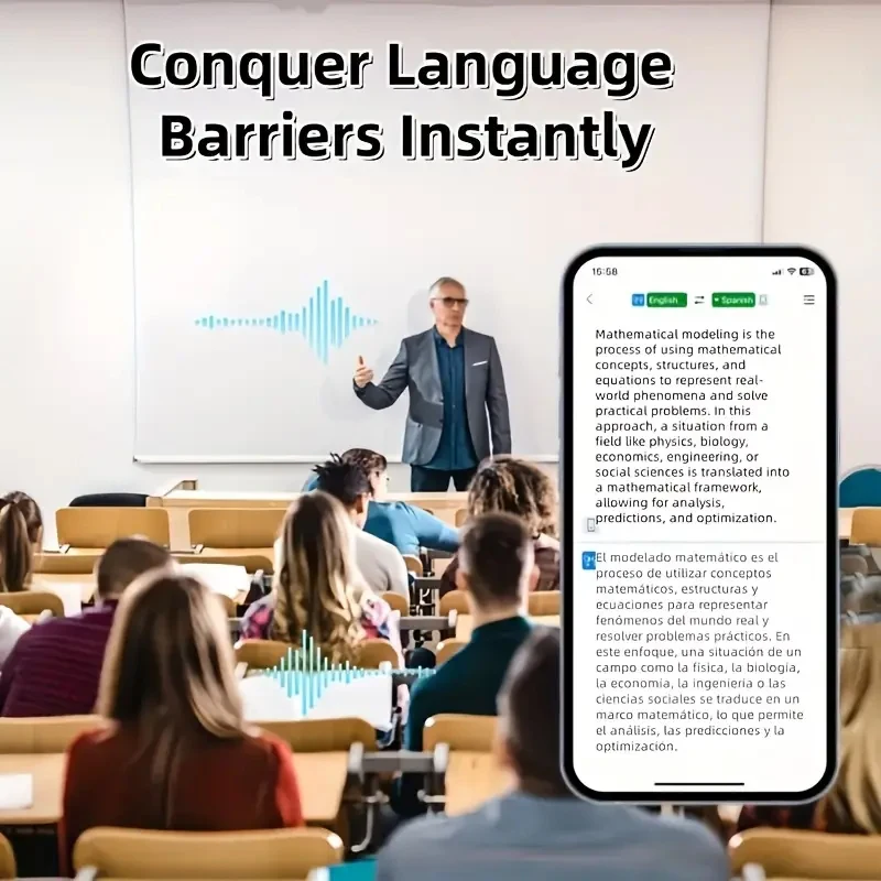 Wireless Translator Earbuds BT5.3Noise Cancelling Support Real-time Translation in 144 Languages with Microphones Charging Case