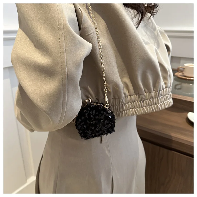 Sequin Mini Chain Evening Bag