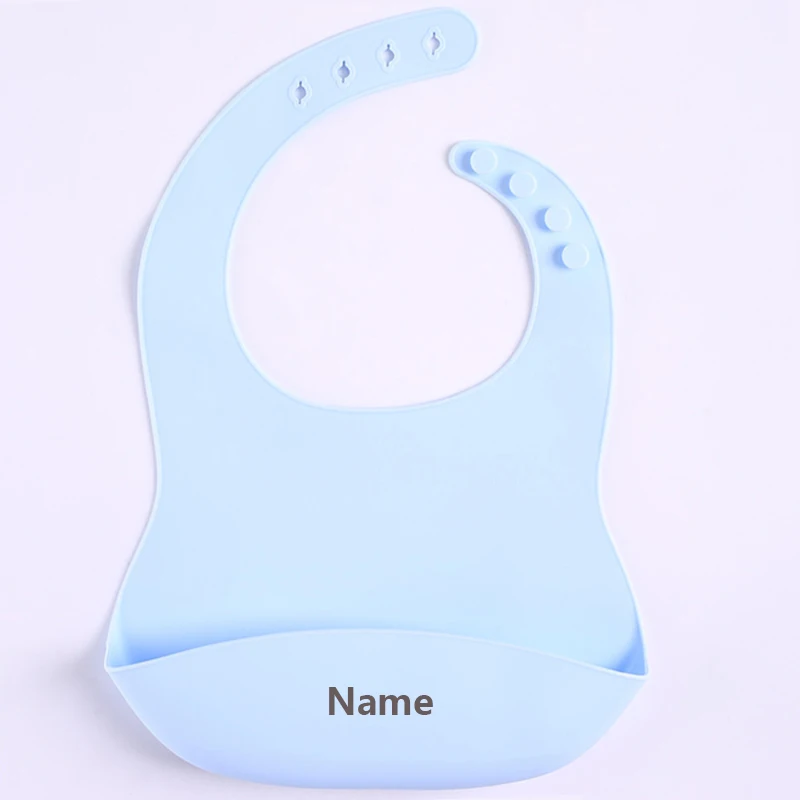 Silicone Bib Baby Drool Catcher with Free Name Engraving Creative Gifts Customized for Boys and Girls